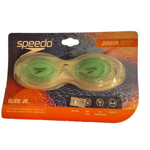 Speedo Swimming JR.‎ Glide Print Clear Jade Goggles Ages Junior 6-14 NEW